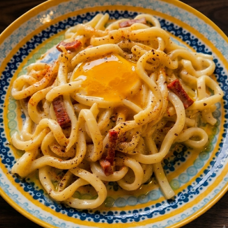 ヴィーガンカルボナーラうどん